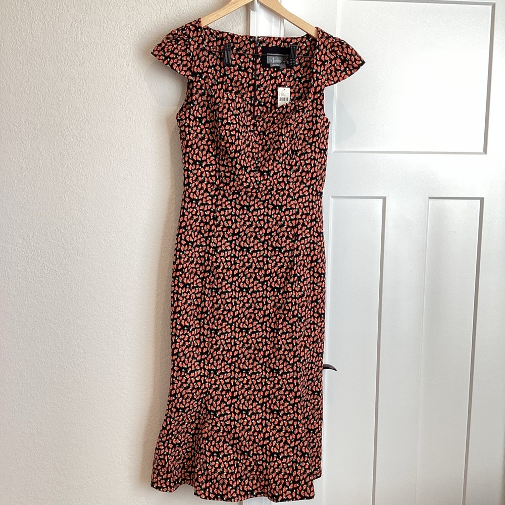 🍓🍒 Anthropologie Cecily Fit & Flare Sweetheart Dress NEW Fruit Berry Medium
